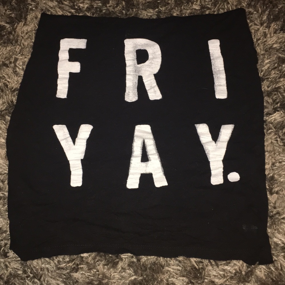 “FRI-YAY” semi crop top short sleeve